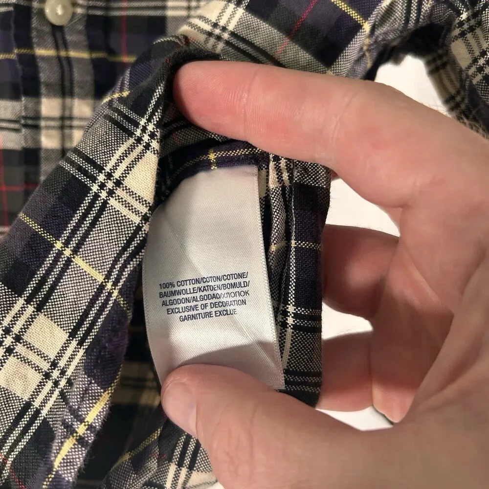 Ralph Lauren Shirt Infant 24M Blue Plaid Long Sleeve Button Up 100% Cotton